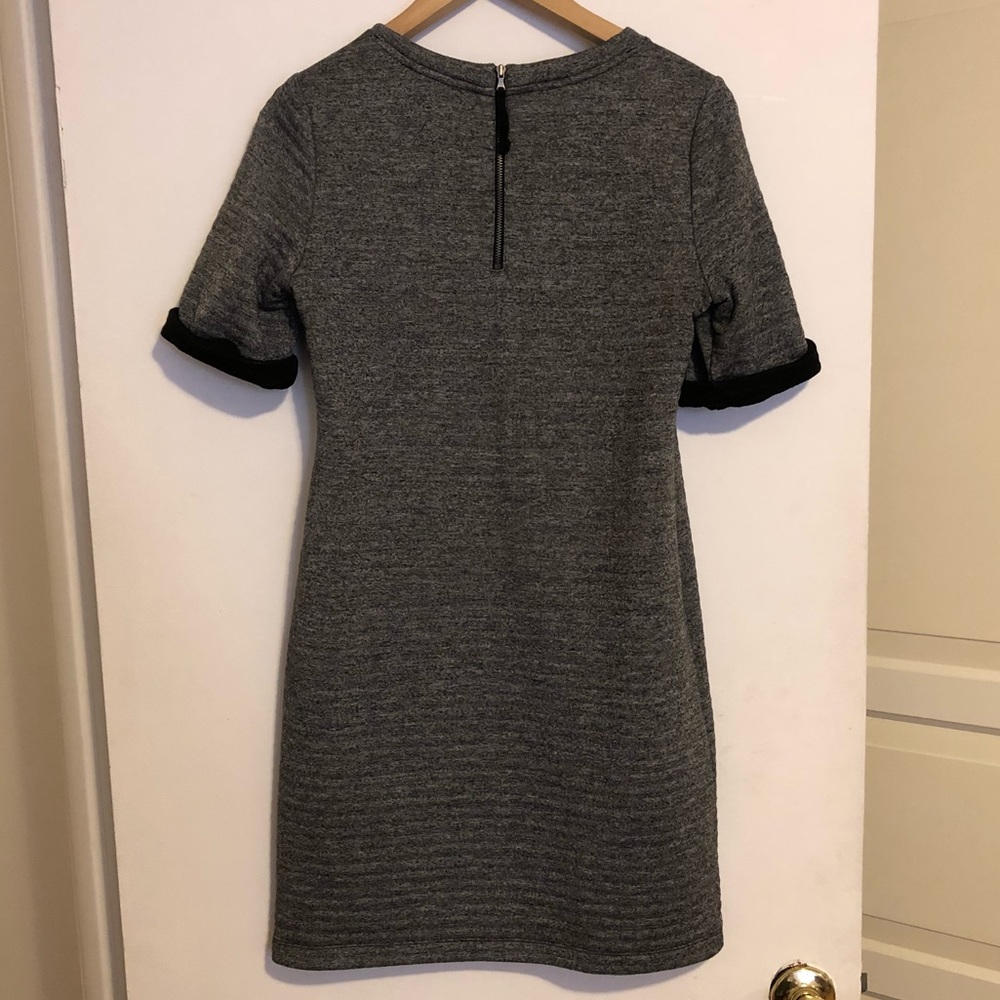 Grey Sweater dress with black detail